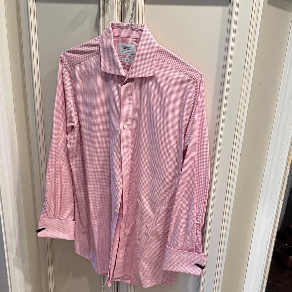 Charles Tyrwhitt Pink Check Slim Fit Dress Shirt